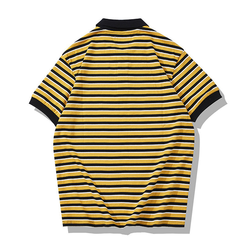 Heavyweight retro border polo shirt