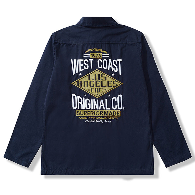 1976 West Coast Slightly brushed shirt with back alphabet embroidery