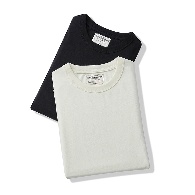 Sleeve border switching biker long T heavy weight