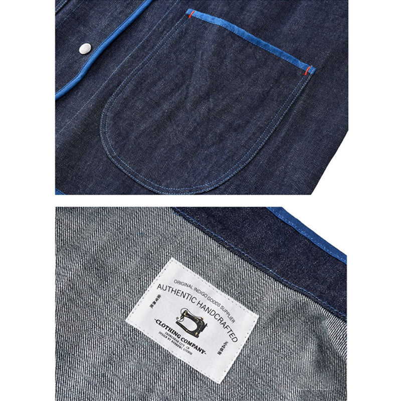 14oz Akamimi Indigo Dyed Denim China Jacket
