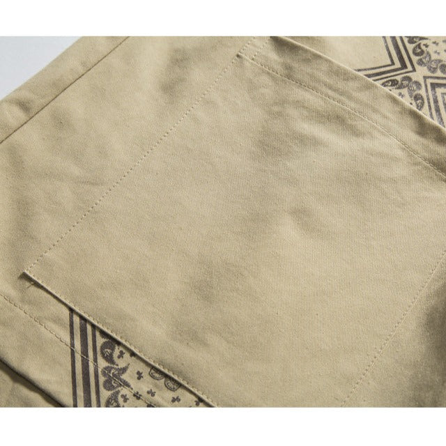 paisley print work shorts