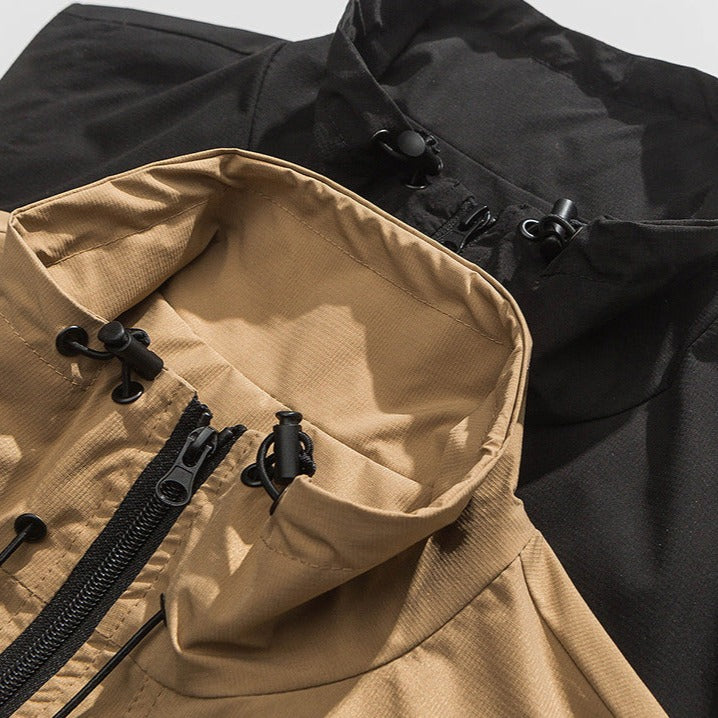 Stand collar vest with outdoor zip pocket