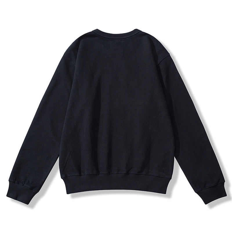 Pile-lined crew neck sweatshirt