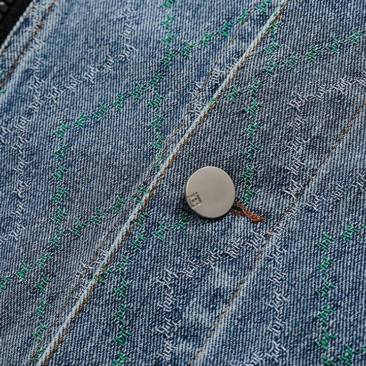 Ethnic embroidery patchwork sashiko denim jacket