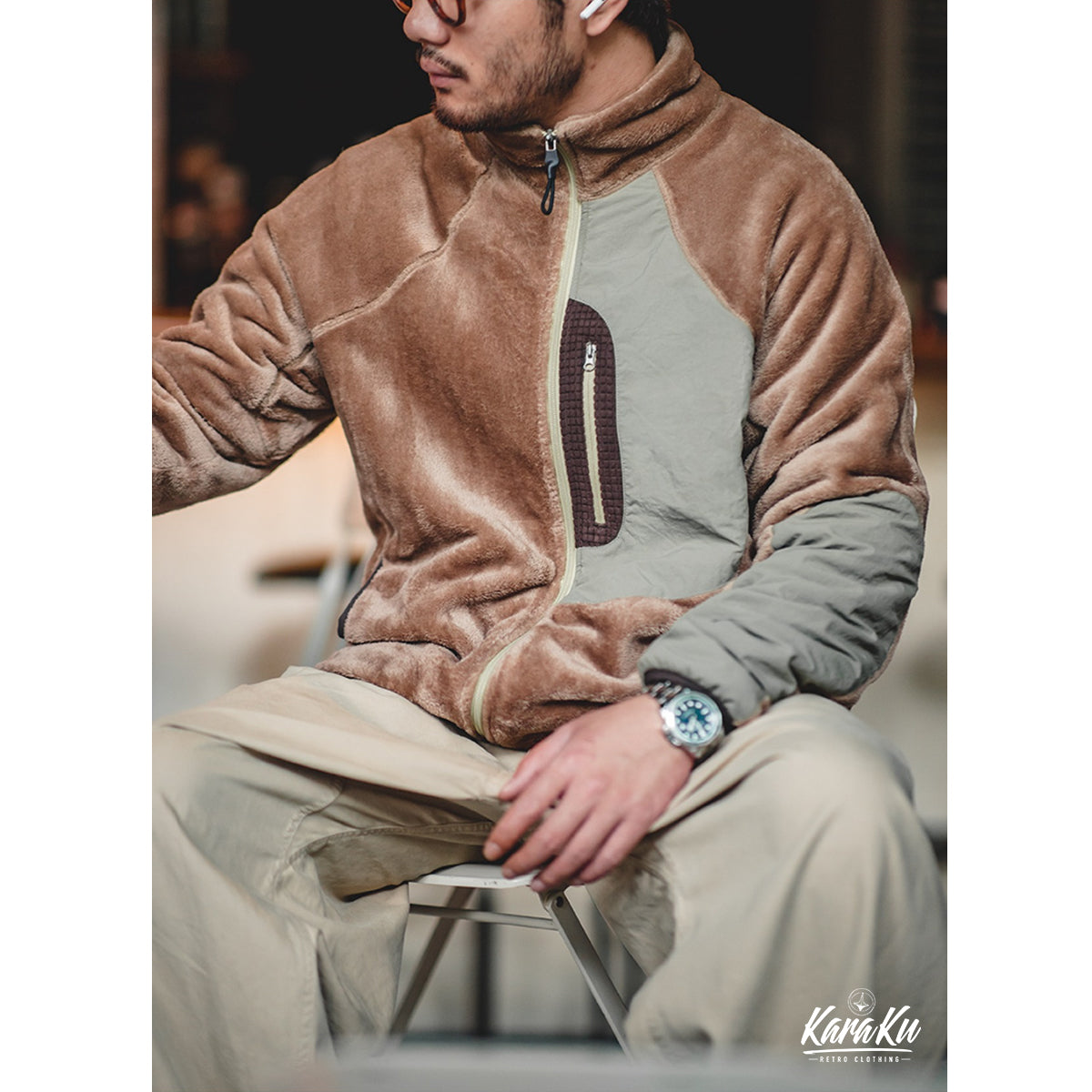 URBAN OUTDOOR フリースパッチワークジャケット