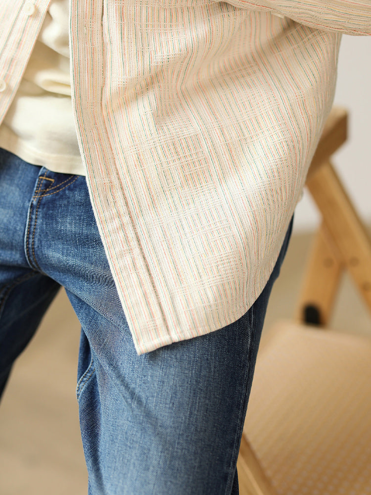 Four-color yarn dyed heavyweight work shirt