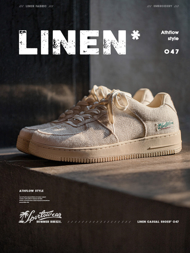 EMBROIDERED LINEN SKATE BOAT SHOES