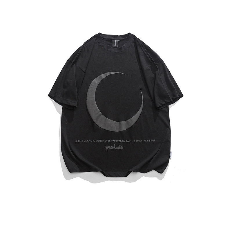 Pure cotton round neck alphabet casual short sleeve T-shirt