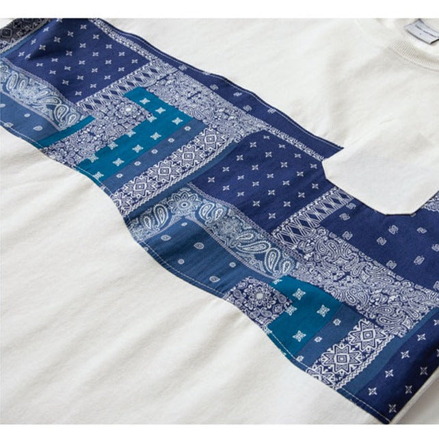 Bandana print patch short sleeve T-shirt