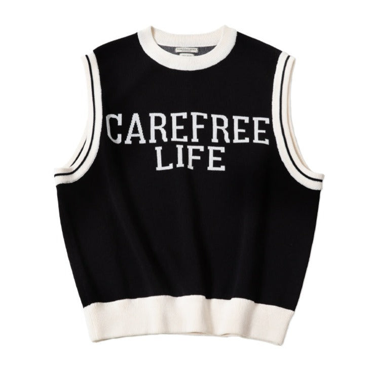 Ivy look crew neck knit vest