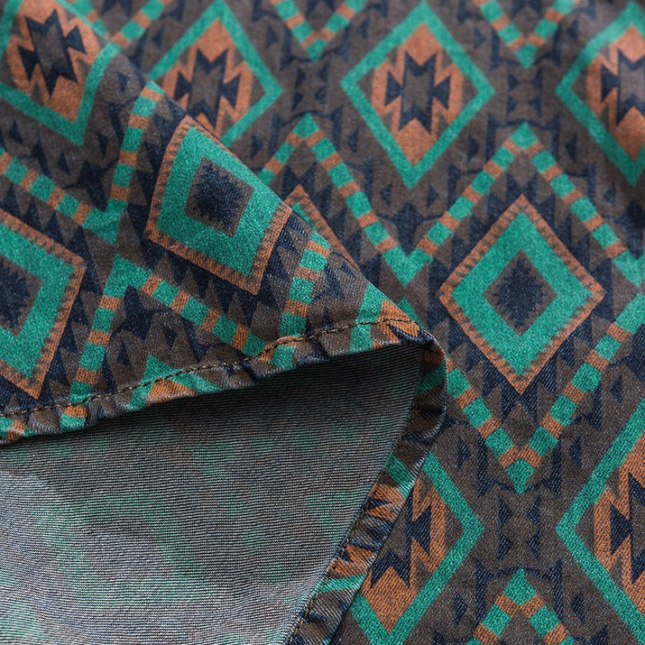 Ethnic pattern work shirt