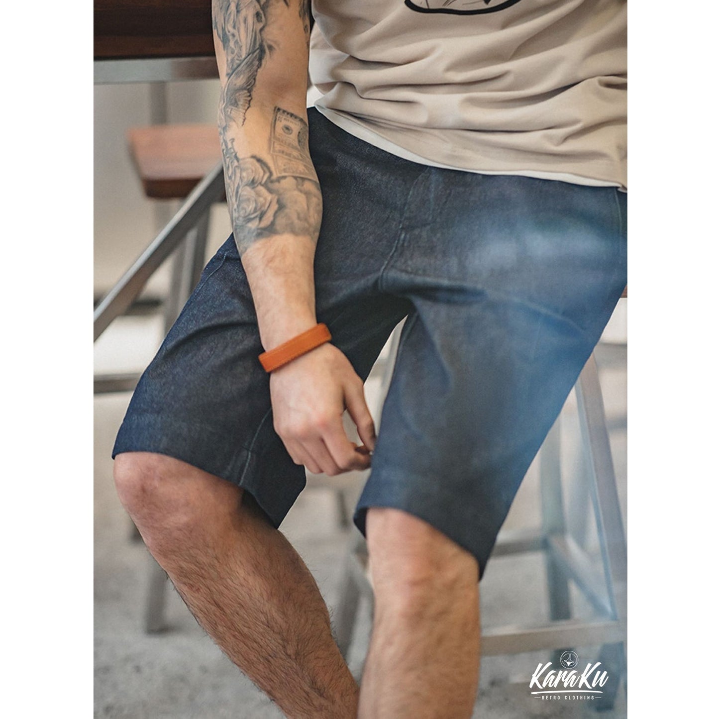 rigid denim shorts