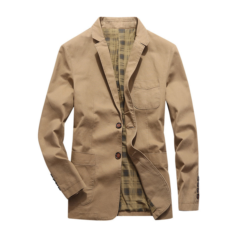 Back check pattern cotton blazer jacket