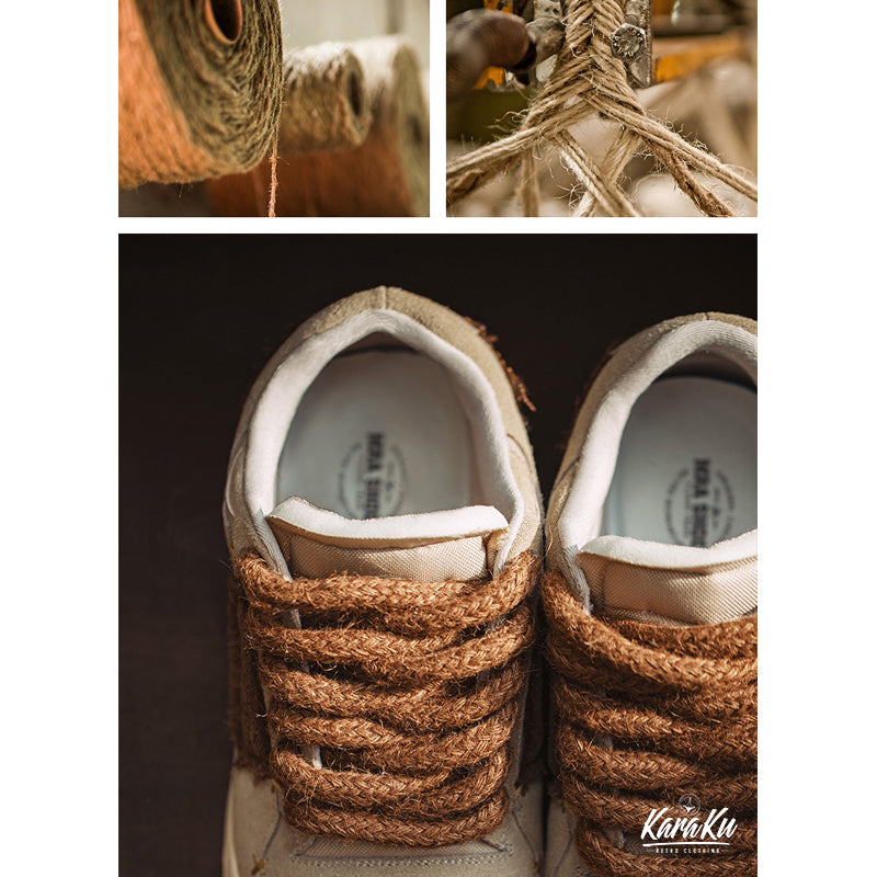 80's OG JUTE ROPE sneakers with linen patch