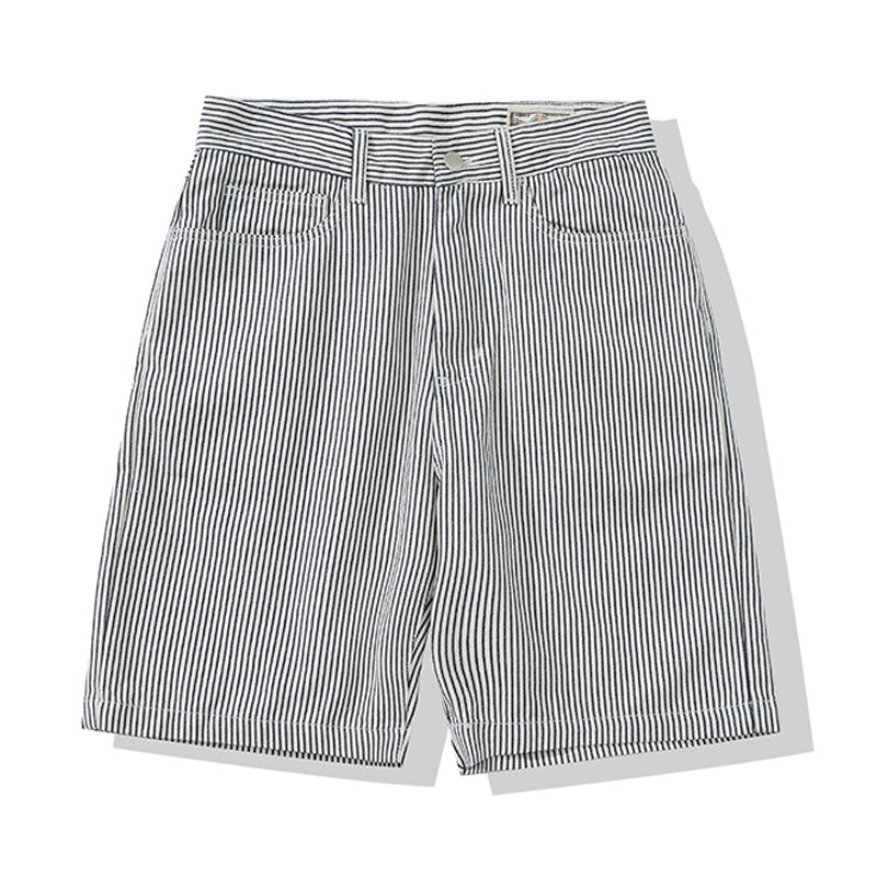 WorkStyle striped denim shorts