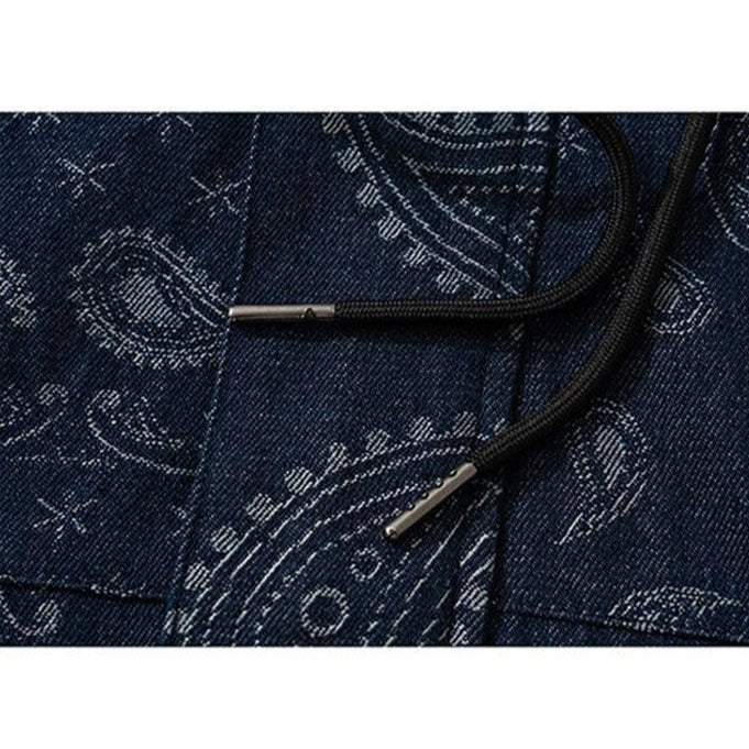 Paisley Pattern Denim Mountain Parka
