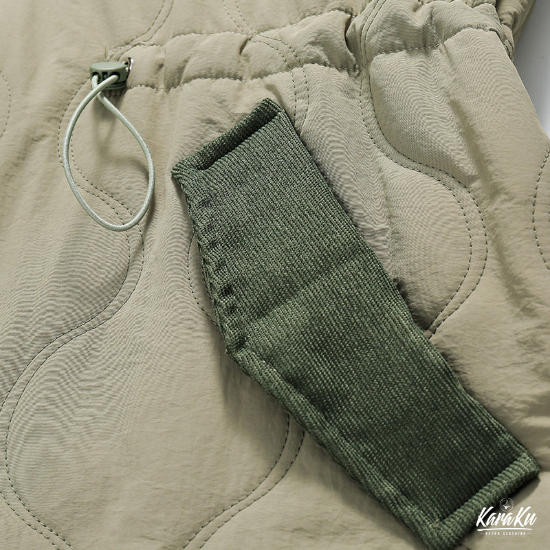 Hooded padded nylon quilted coat