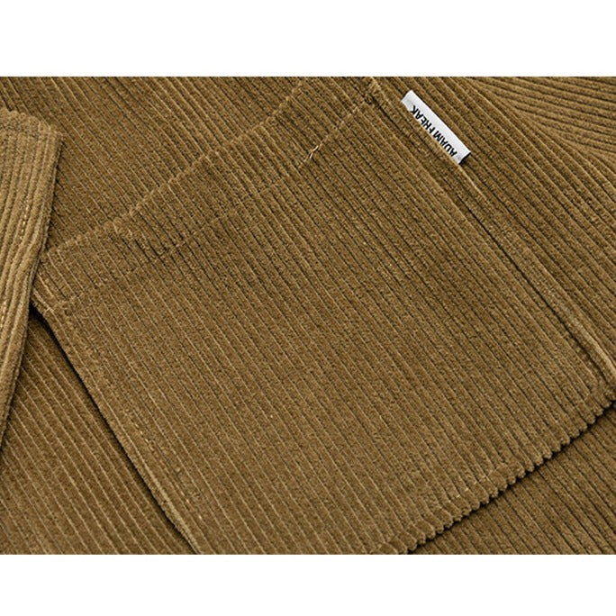 sleeve tuck corduroy double breasted jacket