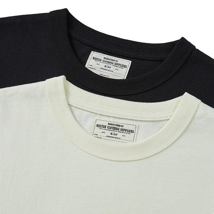 Sleeve border switching biker long T heavy weight