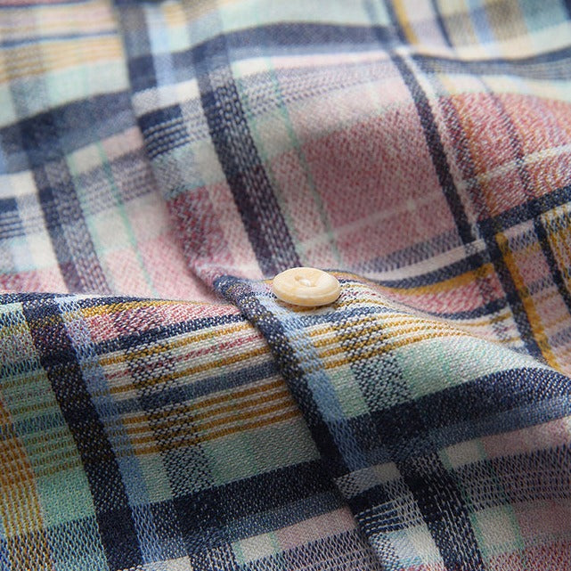 Knitted Colorful Check Cuban Shirt