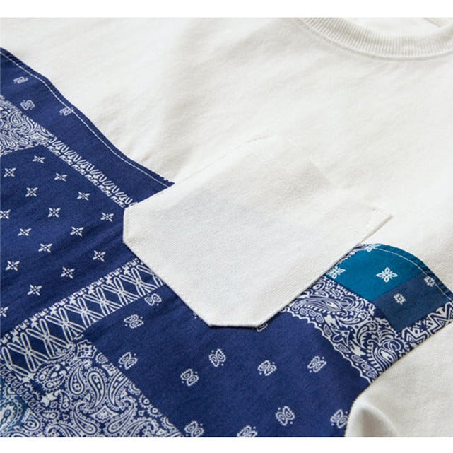 Bandana print patch short sleeve T-shirt