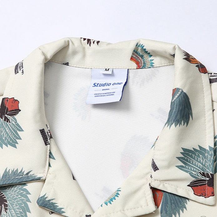 Apache Warrior Total Print Cuban Shirt