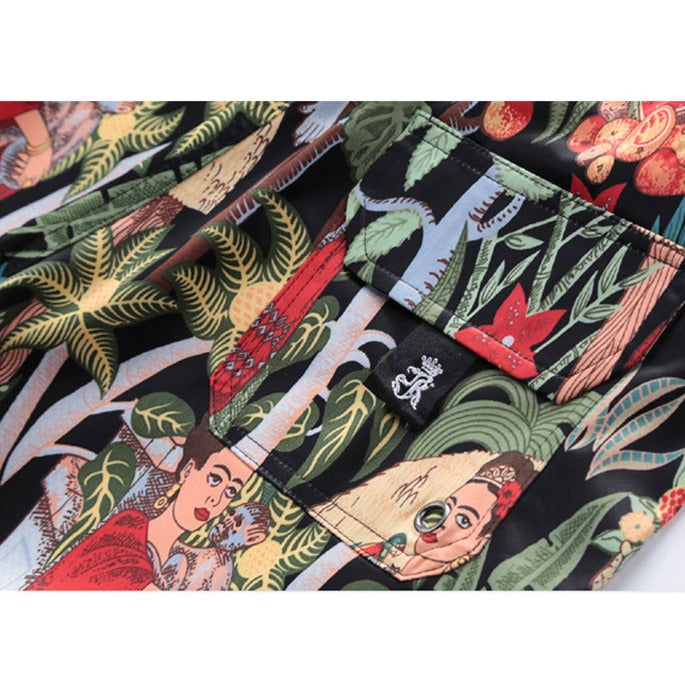 "Self-portrait with Monkey" board shorts for both land and water