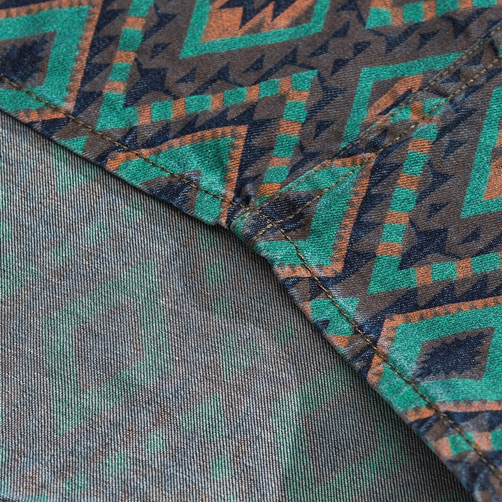 Ethnic pattern work shirt