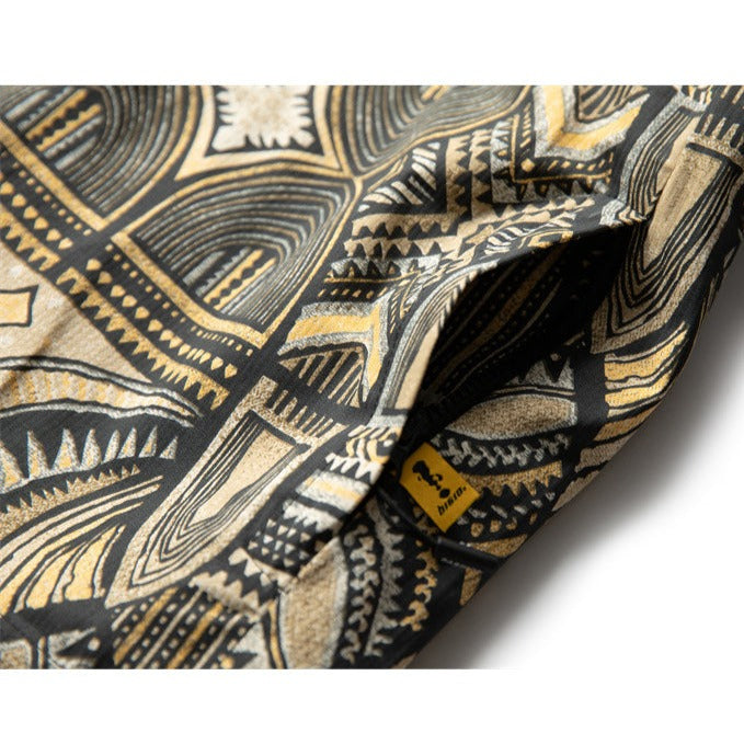 Ethnic patterned hoodie with drawcord