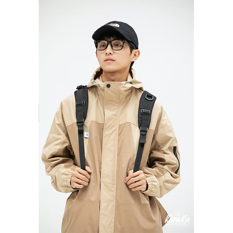 contrast collar mountain parka