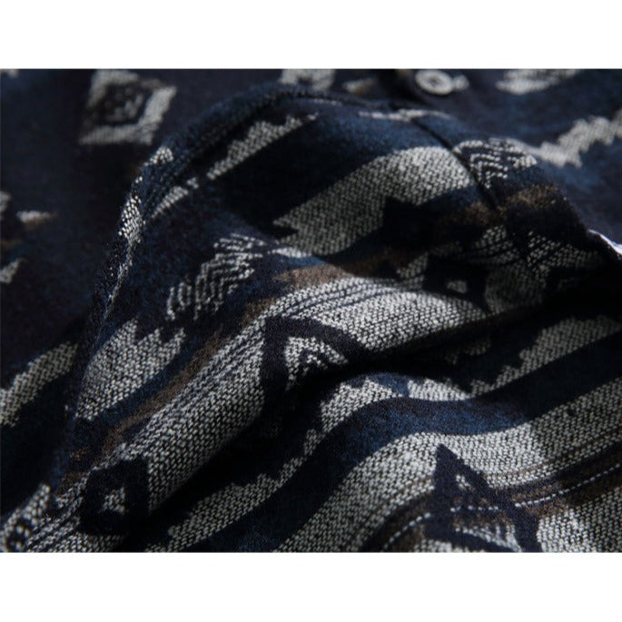 NAVAJO jacquard woven tweed shirt