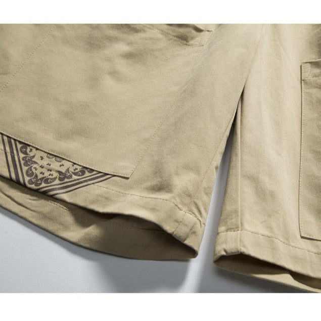 paisley print work shorts