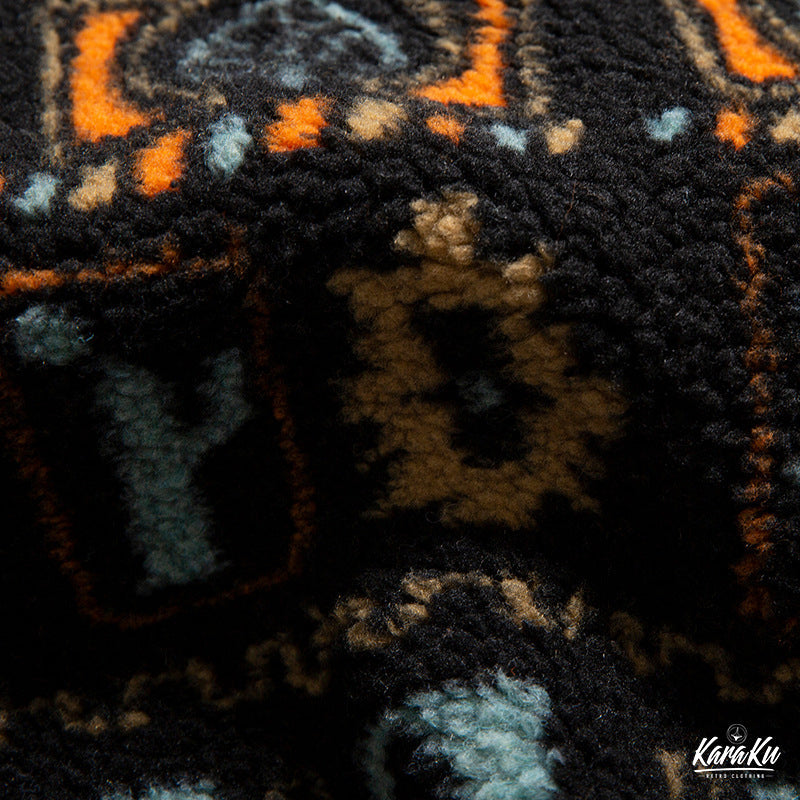 Ethnic style cotton fleece jacket