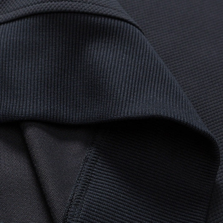 Waffle sweatshirt with overlapping pockets
