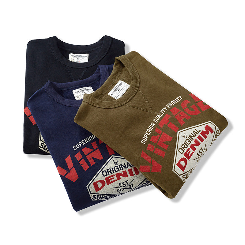 Pile-lined crew neck sweatshirt