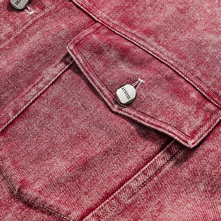 Ethnic jacquard patchwork denim jacket