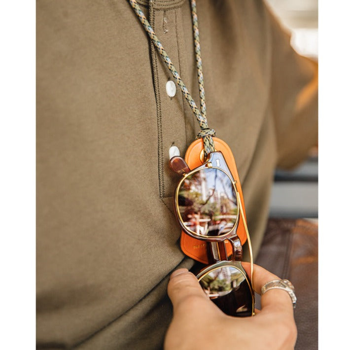 neck leather glasses holder