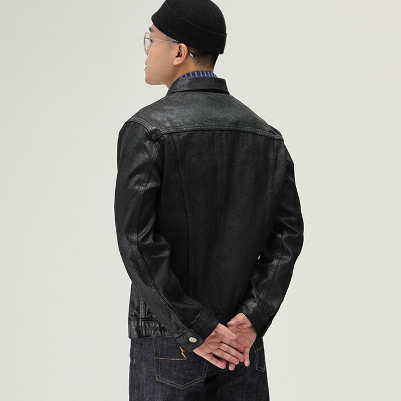 PU coated waterproof denim jacket