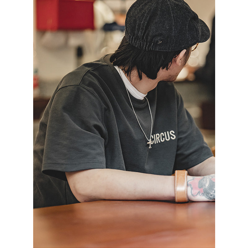 Heavyweight tatami stitch embroidered T-shirt