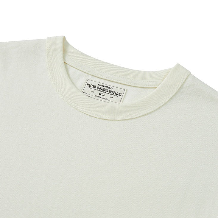 Sleeve border switching biker long T heavy weight