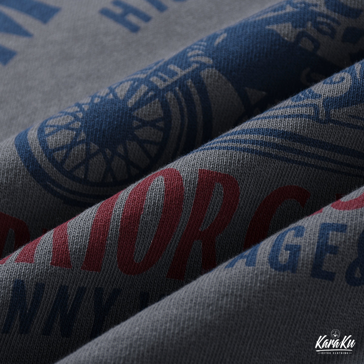 USNAVY back pile biker print sweat