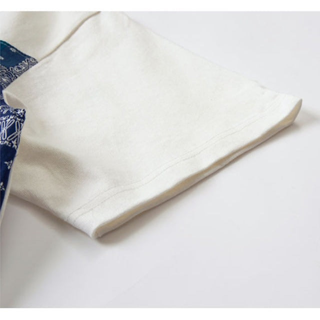 Bandana print patch short sleeve T-shirt
