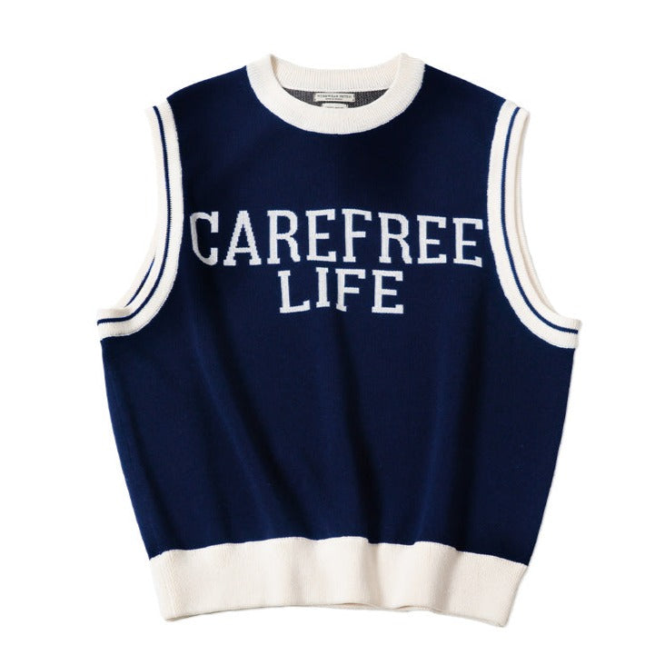 Ivy look crew neck knit vest