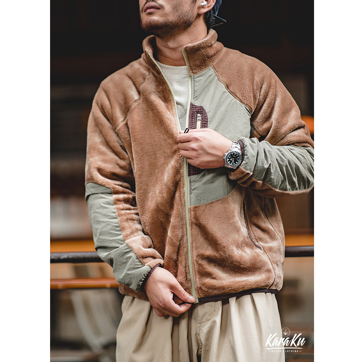 URBAN OUTDOOR フリースパッチワークジャケット