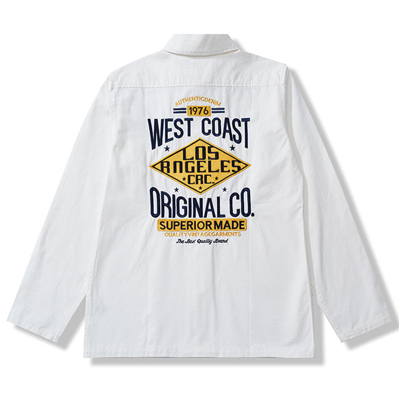 1976 West Coast Slightly brushed shirt with back alphabet embroidery