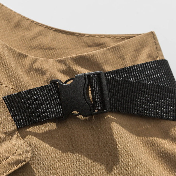 Stand collar vest with outdoor zip pocket