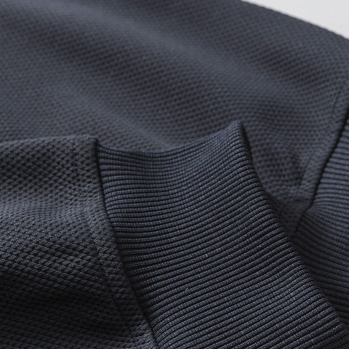Waffle sweatshirt with overlapping pockets