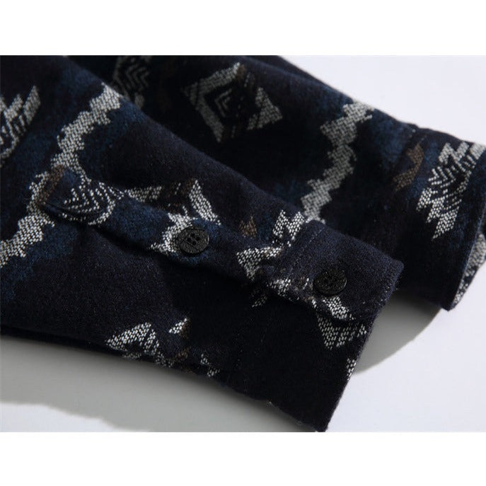 NAVAJO jacquard woven tweed shirt