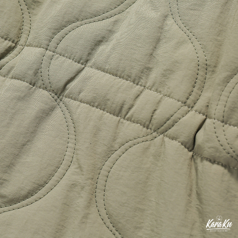 Hooded padded nylon quilted coat