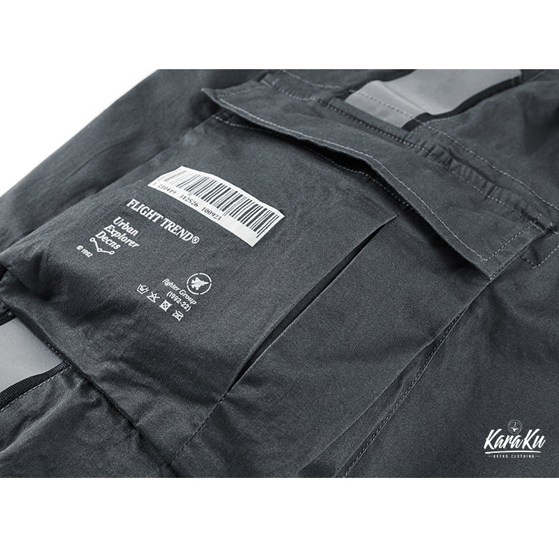 Reflective strap combination Functional cargo shorts